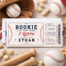 Recrue de l'année billet de baseball  1er annivers