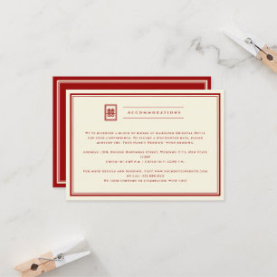 Invitation Rectangle classique Double Bonheur Mariage chinois