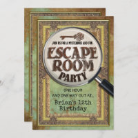 Invitation recto verso pour une soirée Escape Room