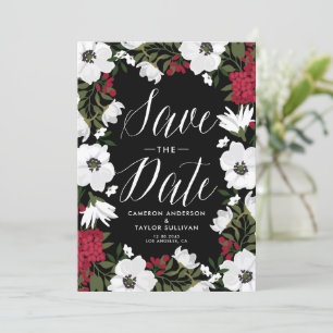 Invitation Red Anemone Blooms Enregistrer la date Annonce