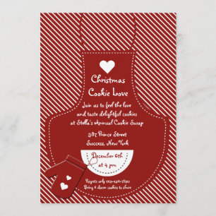 Invitation Red Apron Cookie Exchange