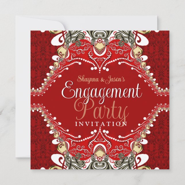 Invitation Red Batik Bohemian (Devant)