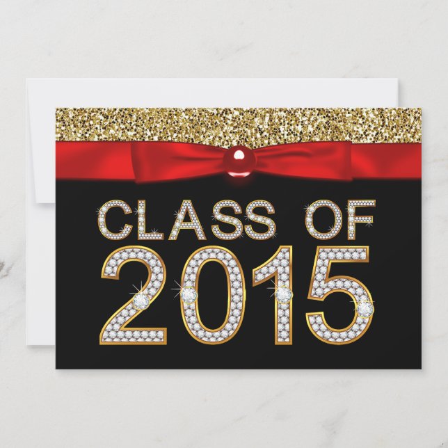 Invitation Red Black Gold Classe de Parties scintillant de 20 (Devant)