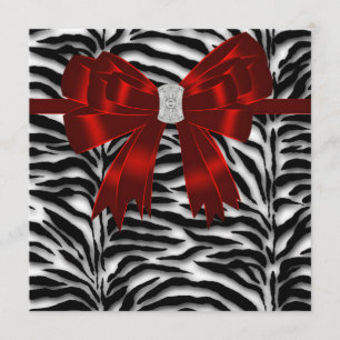 Invitation Red Black Zebra Toutes les occasions