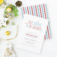 Red & Blue Eat Boire Soyez Joyeux Noël Fête