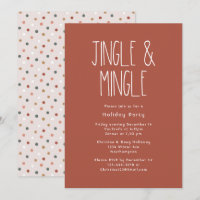 Red Boho Polka Dot Christmas Jingle and Mingle