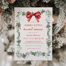 Red Bow Merry Little Christmas Bridal Shower