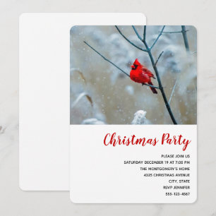 Invitation Red Cardinal dans Winter Nature Photo de Christmas