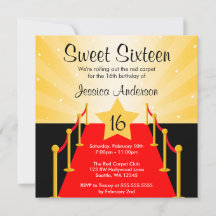 Red Carpet Hollywood Sweet 16 Anniversaire