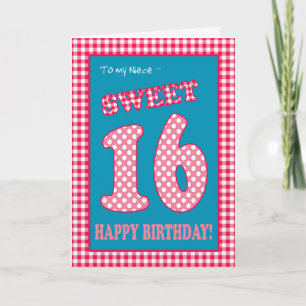 Invitation Red Check Polkas Sweet 16ème anniversaire pour la 