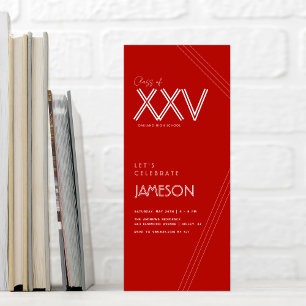 Invitation Red   Classe moderne de XXV Graduation Party