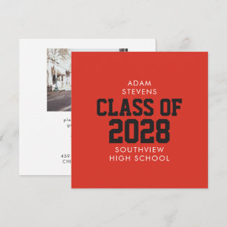 Invitation Red Classic Varsity Graduate Party