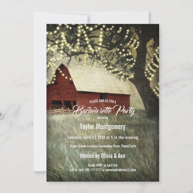 Invitation Red Country Grange | Matin du pays (Devant)