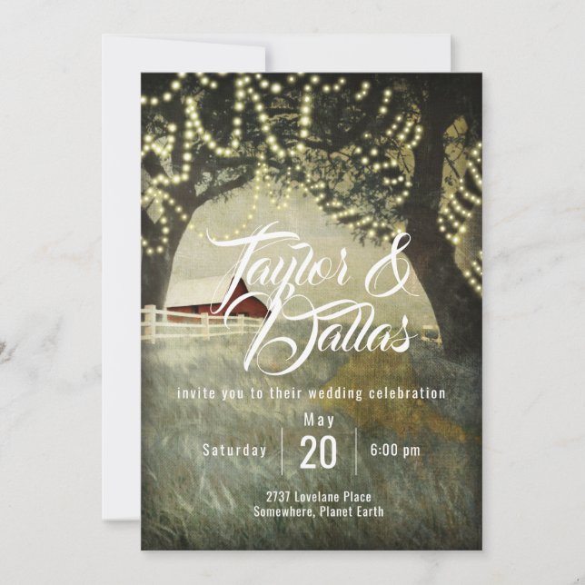 Invitation Red Country Grange | Matin du pays (Devant)