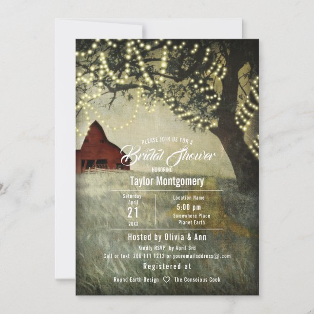 Invitation Red Country Grange | Matin du pays (Devant)
