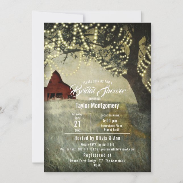 Invitation Red Country Grange | Matin du pays (Devant)