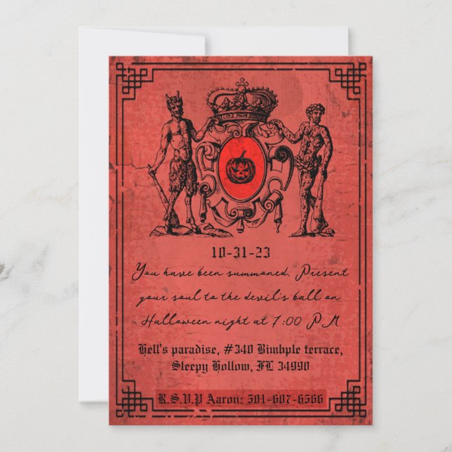 Invitation Red Devil Halloween (Devant)