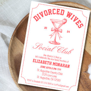 Invitation Red Divorced Wives Social Club Divorce Party
