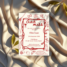 Red Doodle Ciao Miss Italian Bridal Shower