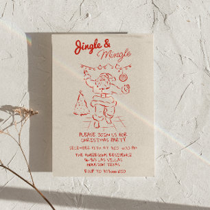 Invitation Red Draen Jingle & Mingle Christmas Père Noël Part