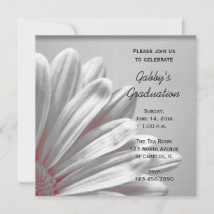 Invitation Red Floral souligne l'invitation de Graduation Par