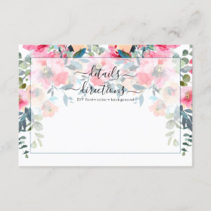 Invitation Red Garden Rose Watercolor Flowers Détails
