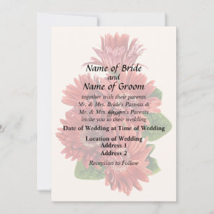 Invitation Red Gerbera Daisies