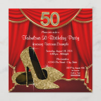 Red Gold High Heels 50e fête d'anniversaire