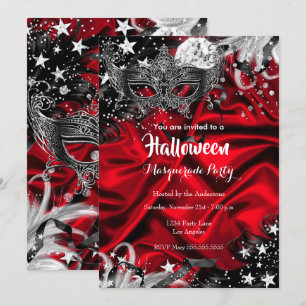 Invitation Red Halloween Magique Nuit Masquerade Party