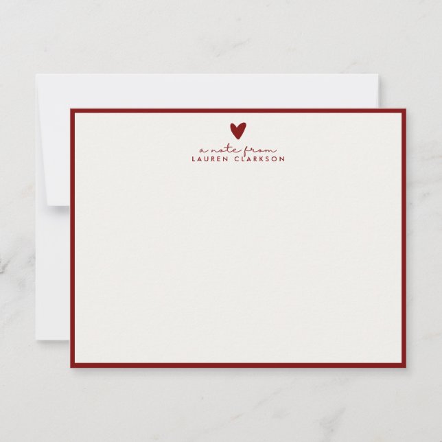Invitation Red Heart Valentine’s Day Note Card (Devant)