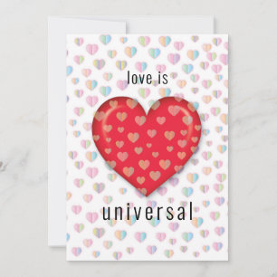Invitation red heart witkel pattern