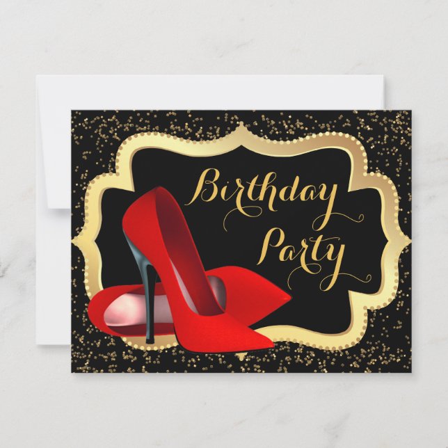 Invitation Red High Heures fête d'anniversaire (Devant)
