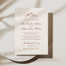 Red Illustrated Swans Whimsical Wedding