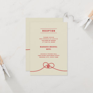 Invitation Red Knot Union Double Xi Réception de mariage chin