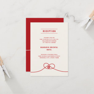 Invitation Red Knot Union Double Xi Réception de mariage chin