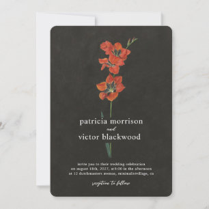 Invitation Red Lily Dutch Master Peinture Mariage
