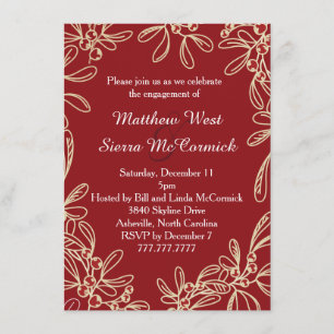 Invitation Red Mistletoe Holiday Party