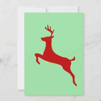 Invitation Red Nose Reindeer Christmas Folded Greeting Card