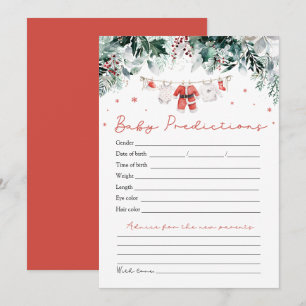 Invitation Red Père Noël Baby Christmas Baby Prediction Jeu