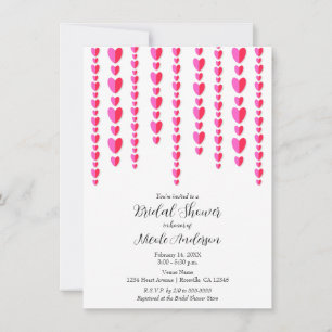 Invitation Red Pink Hearts Valentine Fête des mariées