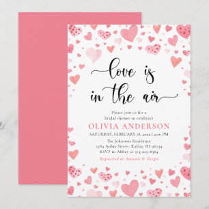 Invitation Red Pink Hearts Valentine Fête des mariées amoureu
