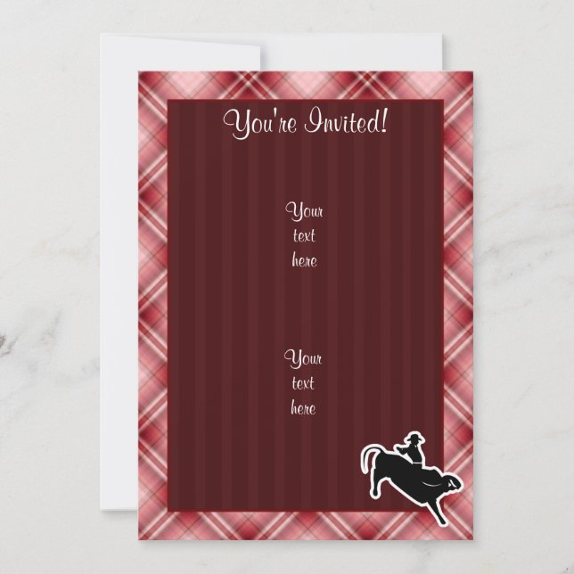Invitation Red Plaid Bull Rider (Devant)