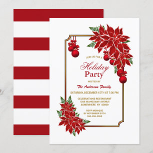 Invitation Red Poinsettia