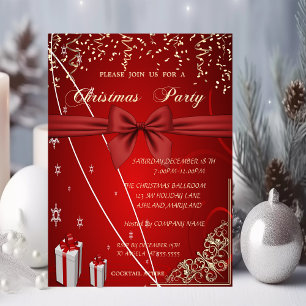 Invitation Red Presents,Bow,Fête de Noël de Confetti Company