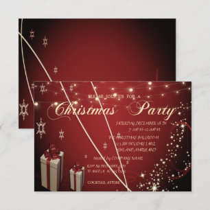 Invitation Red Presents,Bow,Fête de Noël de Confetti Company