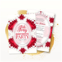 Red Princess Fractal Lace Fab Forty Birthday 