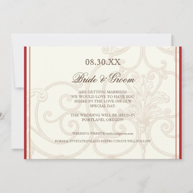 Invitation Red Protea Hummingbirds - Enregistrer la date (Devant)