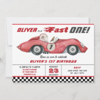 Red Race Car Fast One 1er fête d'anniversaire