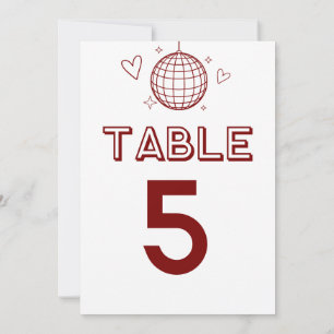 Invitation Red Retro Disco Super grand nombre de tables