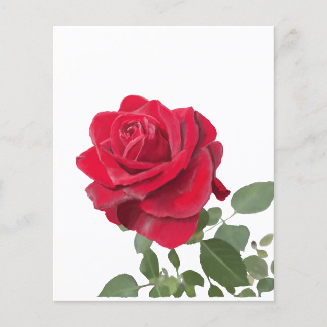 Invitation  Red Rose - symbol of love (Front)